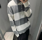 Grey Knit Argyle Long-Sleeve - Men's