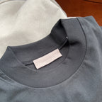 Grey Cotton Text Logo Short-Sleeve - Men's