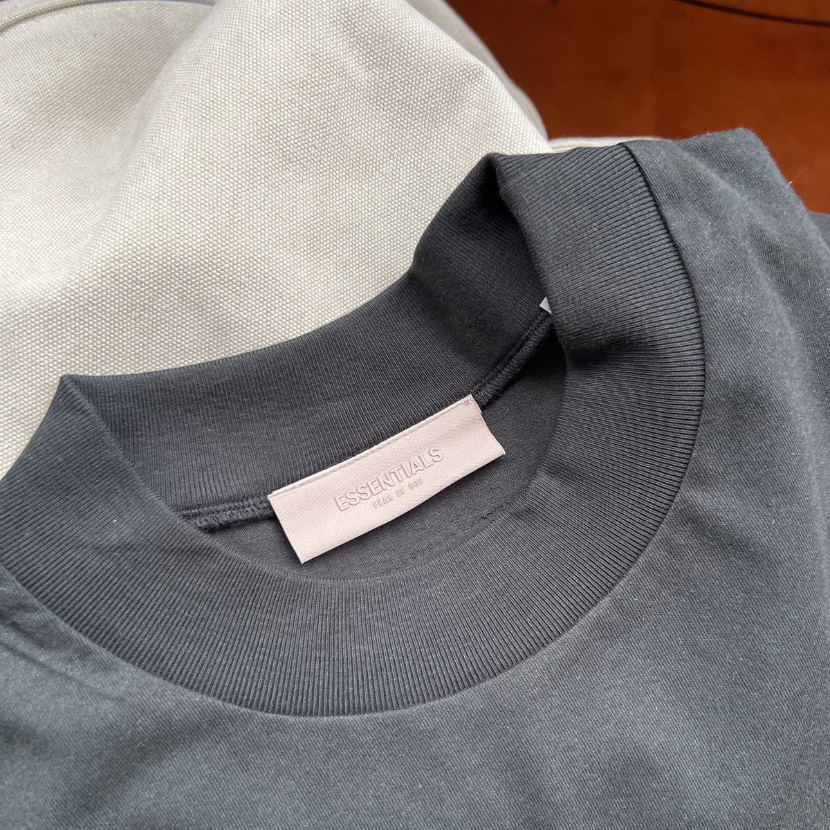 Grey Cotton Text Logo Short-Sleeve - Men's