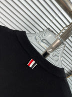 4-Bar Crewneck Cream Sweater - Men's
