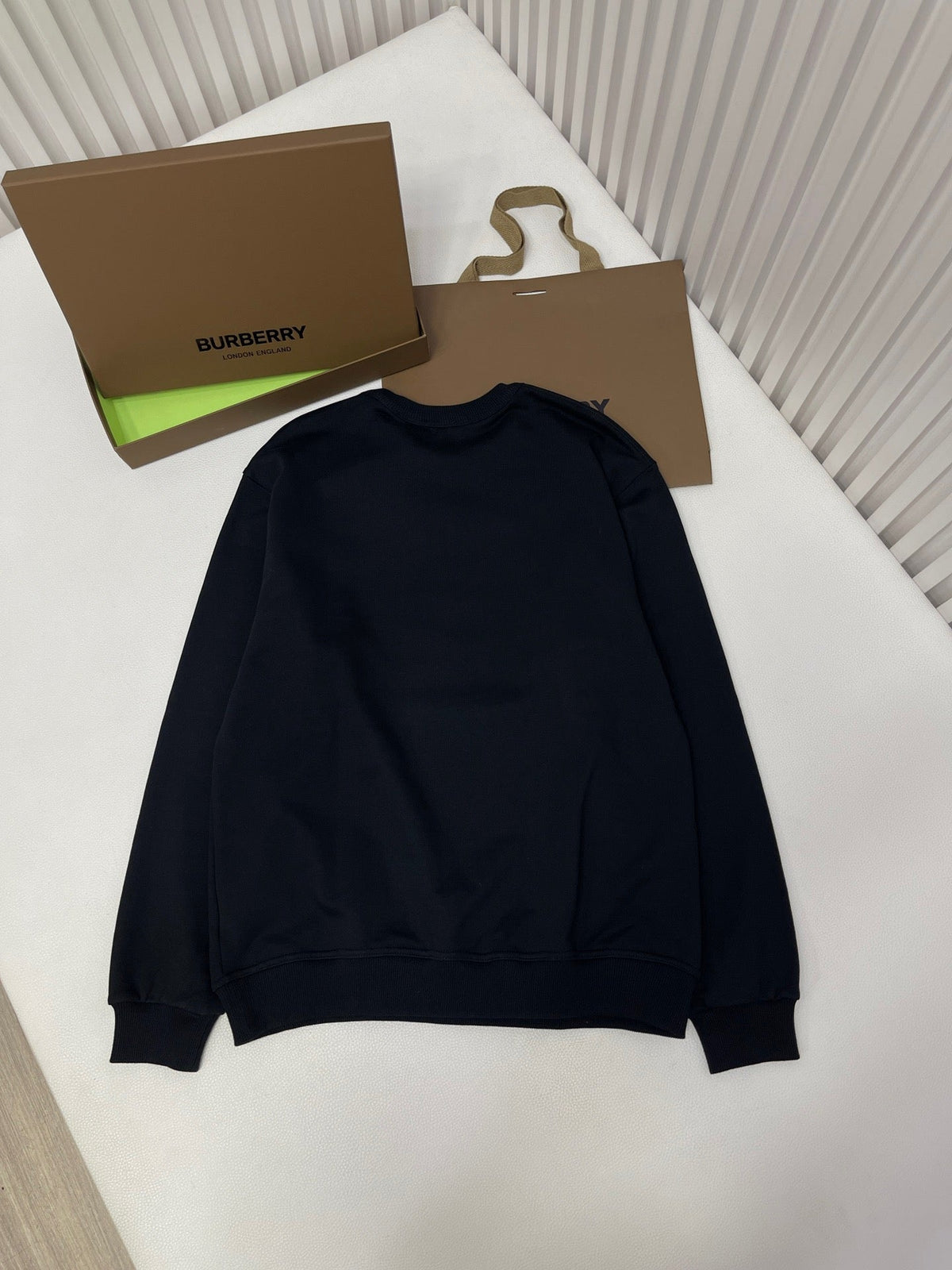 Black Cotton Tonal Print Crewneck - Men's