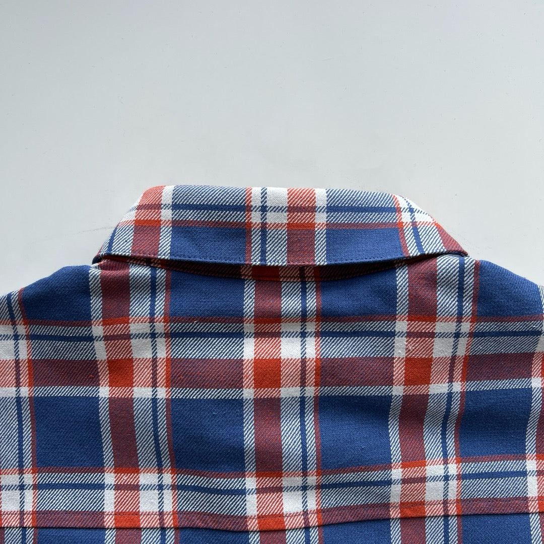 Blue Flannel Printed Sleeve Long-Sleeve - Men's