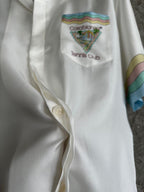 Embroidered Crest Silk Shirt - Men's
