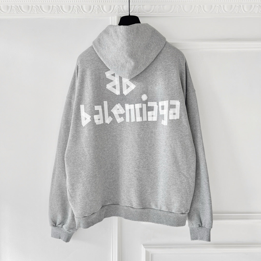 Grey Cotton Bold Text Pullover - Men's