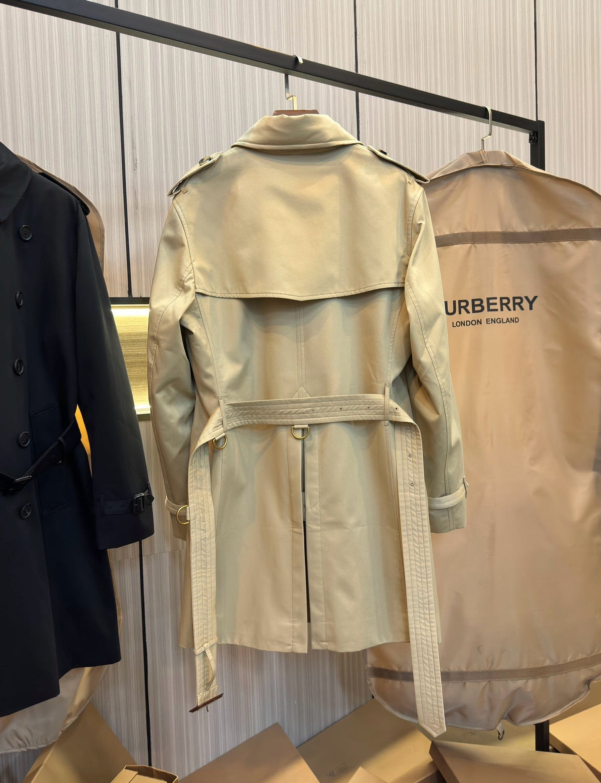 Navy Belted Trench - Men's