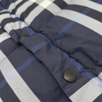 Navy Check Puffer Jacket - Men's