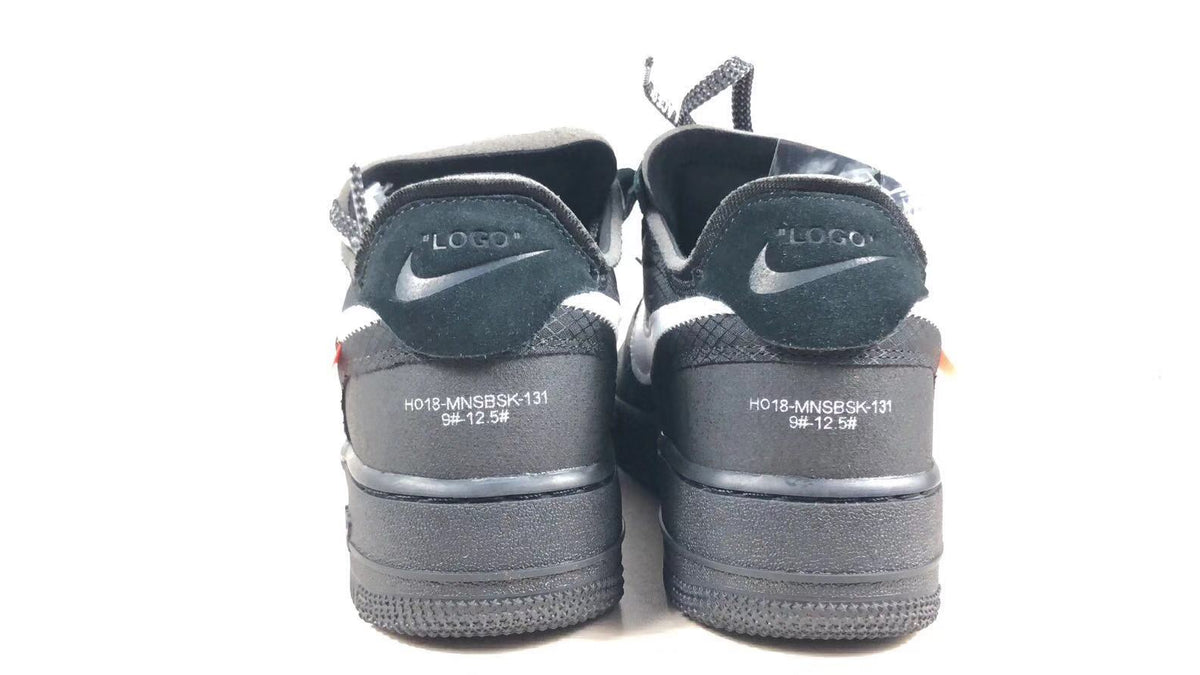 Black Leather Contrast Swoosh Low-Top - Men's