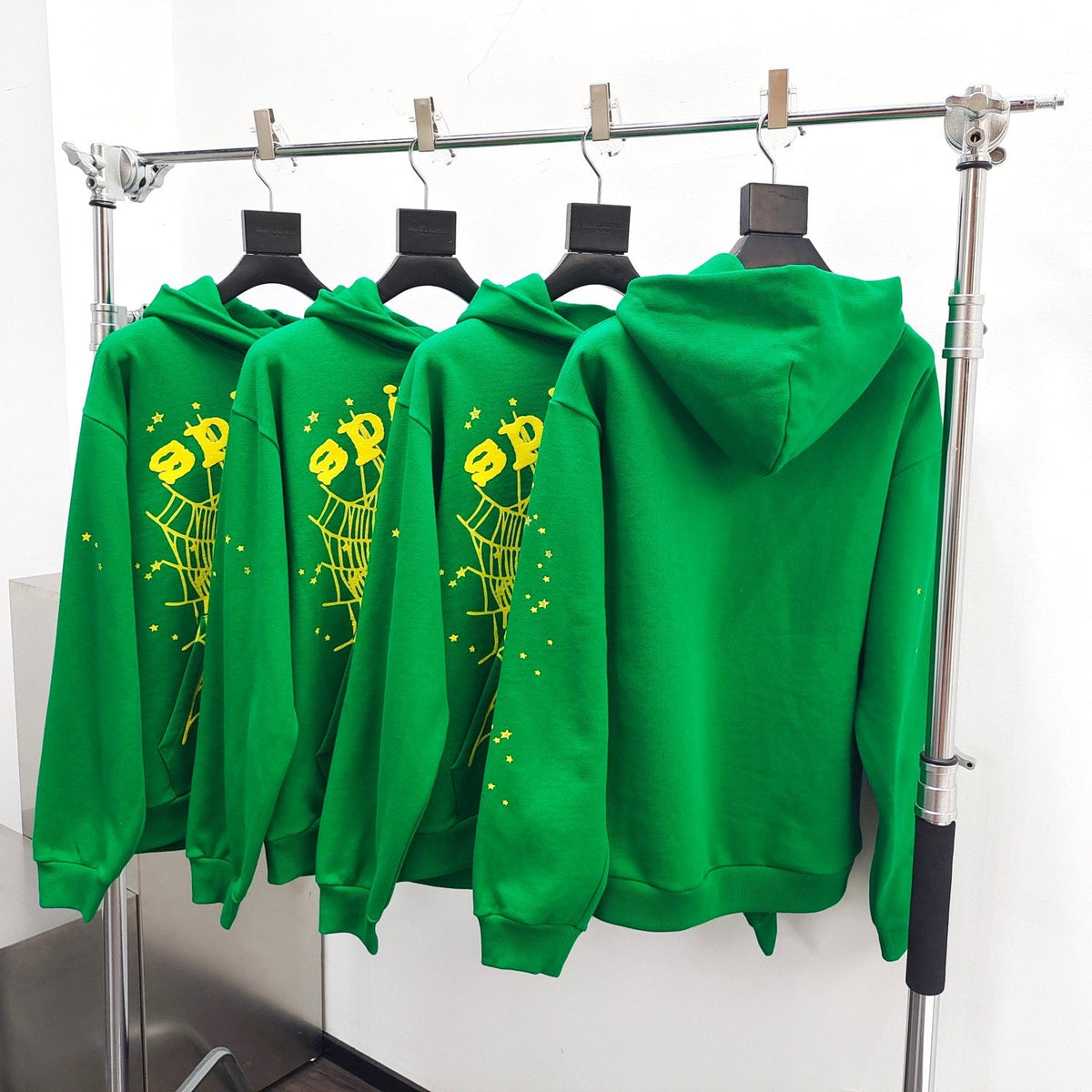 Green Cotton Web Print Pullover - Men's