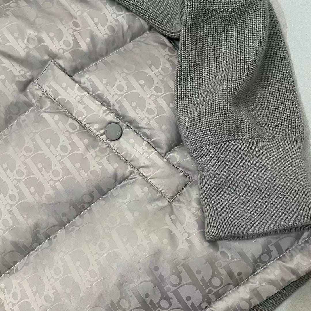 Navy Nylon Knit Sleeve Quilted - Men's