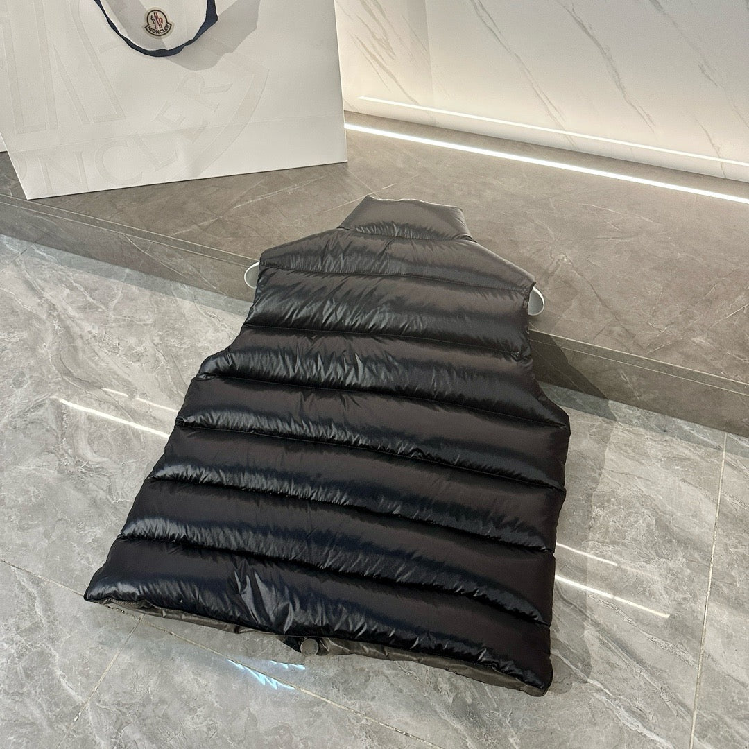 Black Nylon Glossy Gilet - Men's