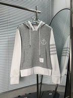 Grey Cotton Colourblock Zip-Through - Men's