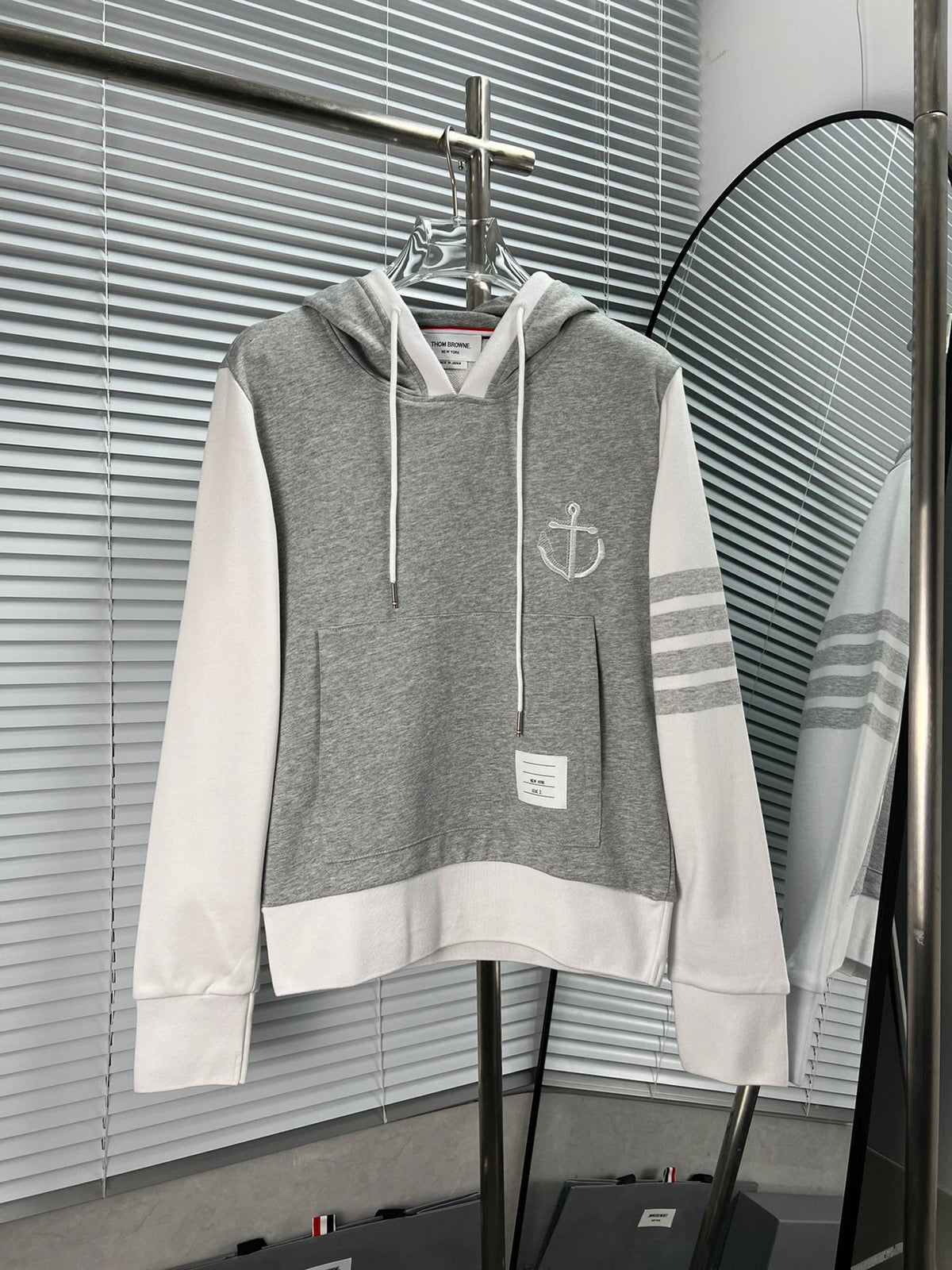 Grey Cotton Colourblock Zip-Through - Men's