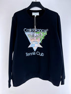 Navy Cotton Tennis Graphic Crewneck - Men's