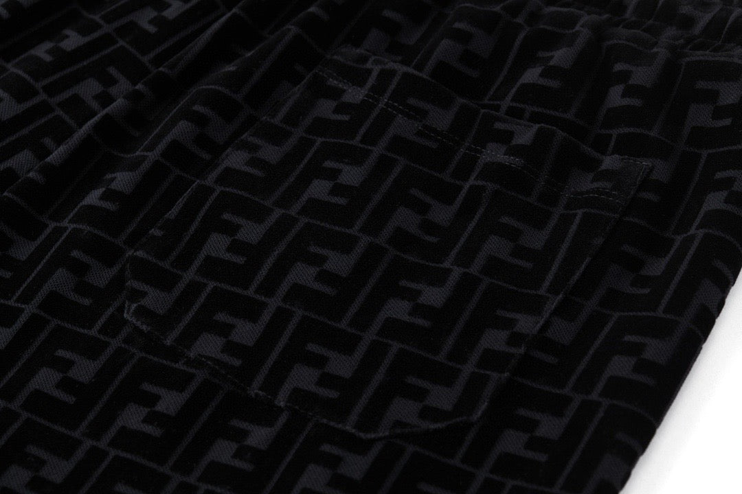 Black Jacquard Monogram Drawstring - Men's