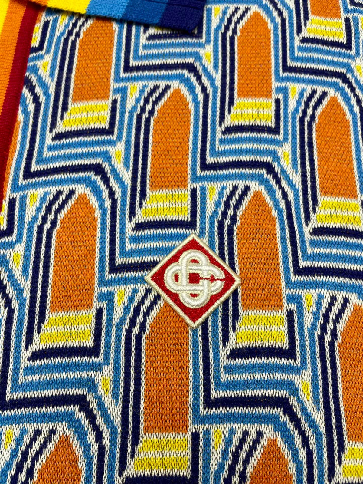 Geometric Print Silk Shirt - Men's