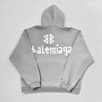 Grey Cotton Bold Text Pullover - Men's