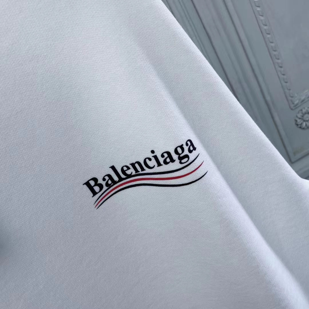 White Cotton Chest Logo Pullover - Men's