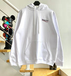 White Cotton Script Logo Pullover - Men's