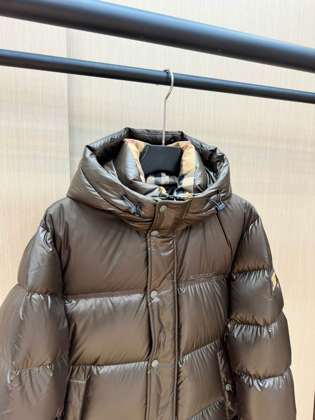 Dark Blue and Black Puffer Jacket - Men's