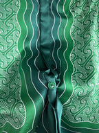 Green Wave Print Silk Shirt - Men's
