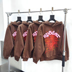 Brown Cotton Web Print Pullover - Men's