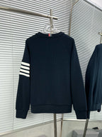 4-Bar Crewneck Grey Loopback - Men's