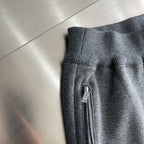 Grey Cotton Tapered Joggers - Men's