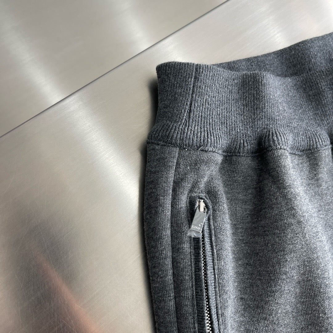 Grey Cotton Tapered Joggers - Men's