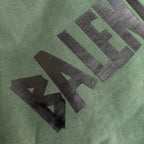 Green Cotton Text Logo Pullover - Men's