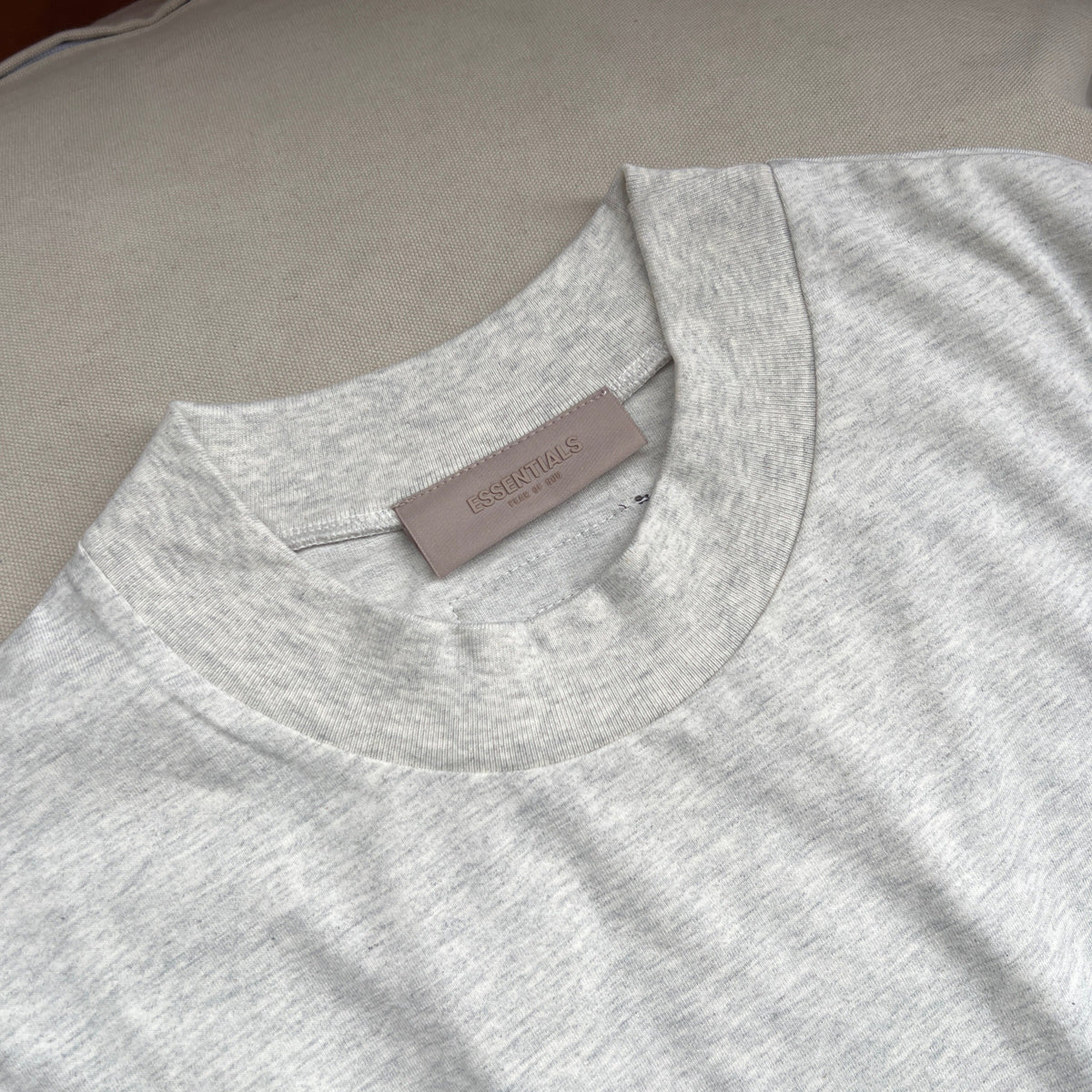 Grey Cotton Text Logo Short-Sleeve - Men's