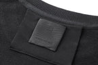 Black Cotton Bold Text Crewneck - Men's