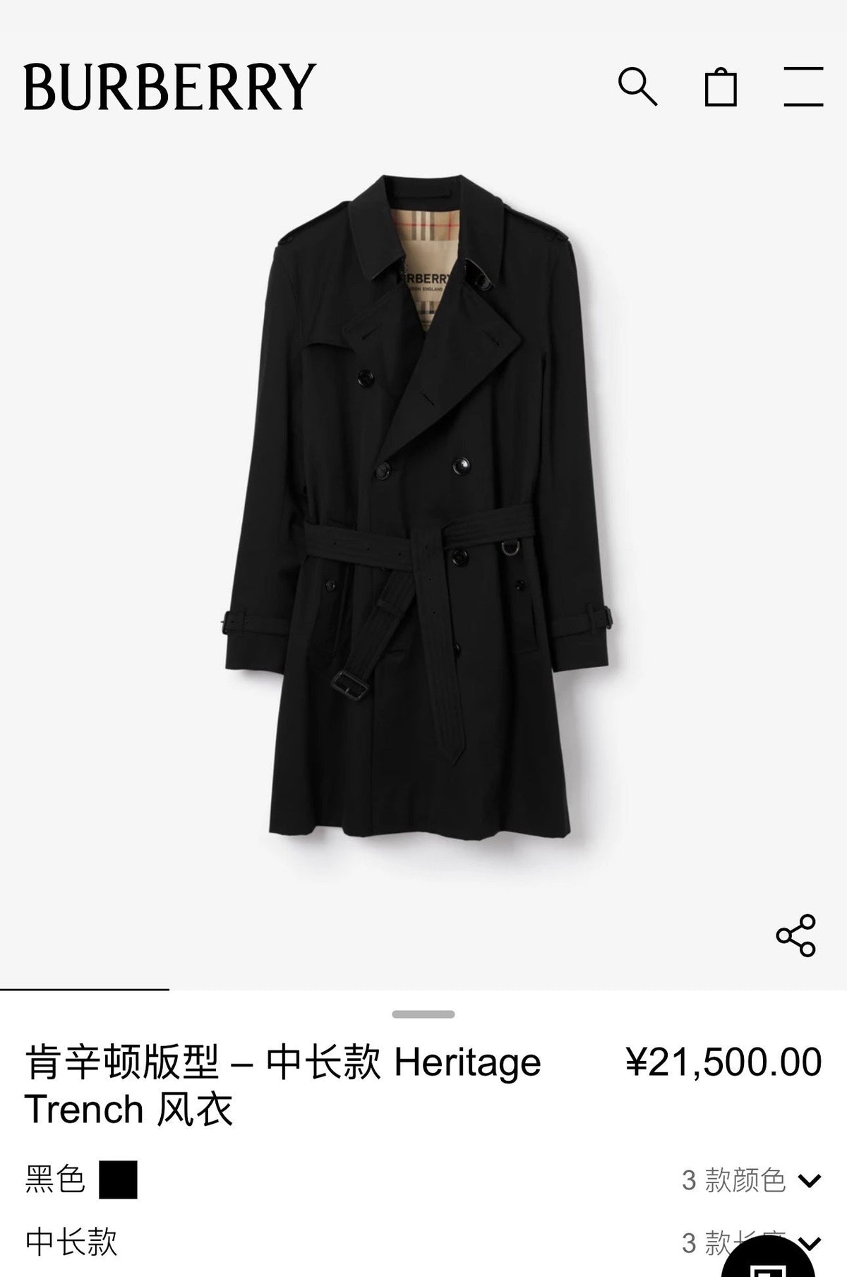 Navy Trench Coat - Men's