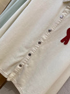 Cream Corduroy Patch Long-Sleeve - Men's