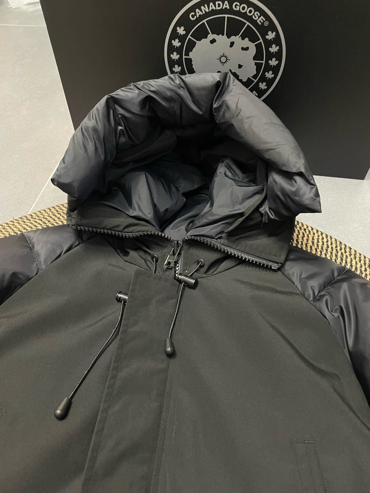 Black and White Puffer Jacket - Men's