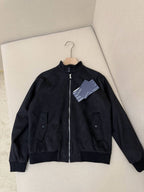 Navy Nylon Plain Bomber - Men's