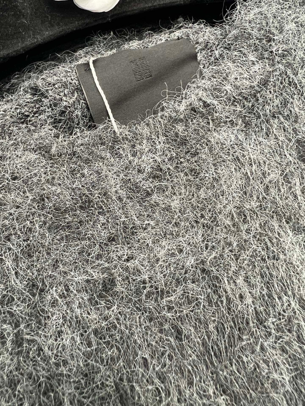 Grey Mohair Graphic Crewneck - Men's