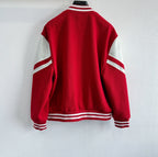 Black Wool Contrast Sleeve Varsity - Men's