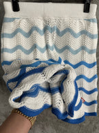 Blue Chevron Knit Shorts - Men's