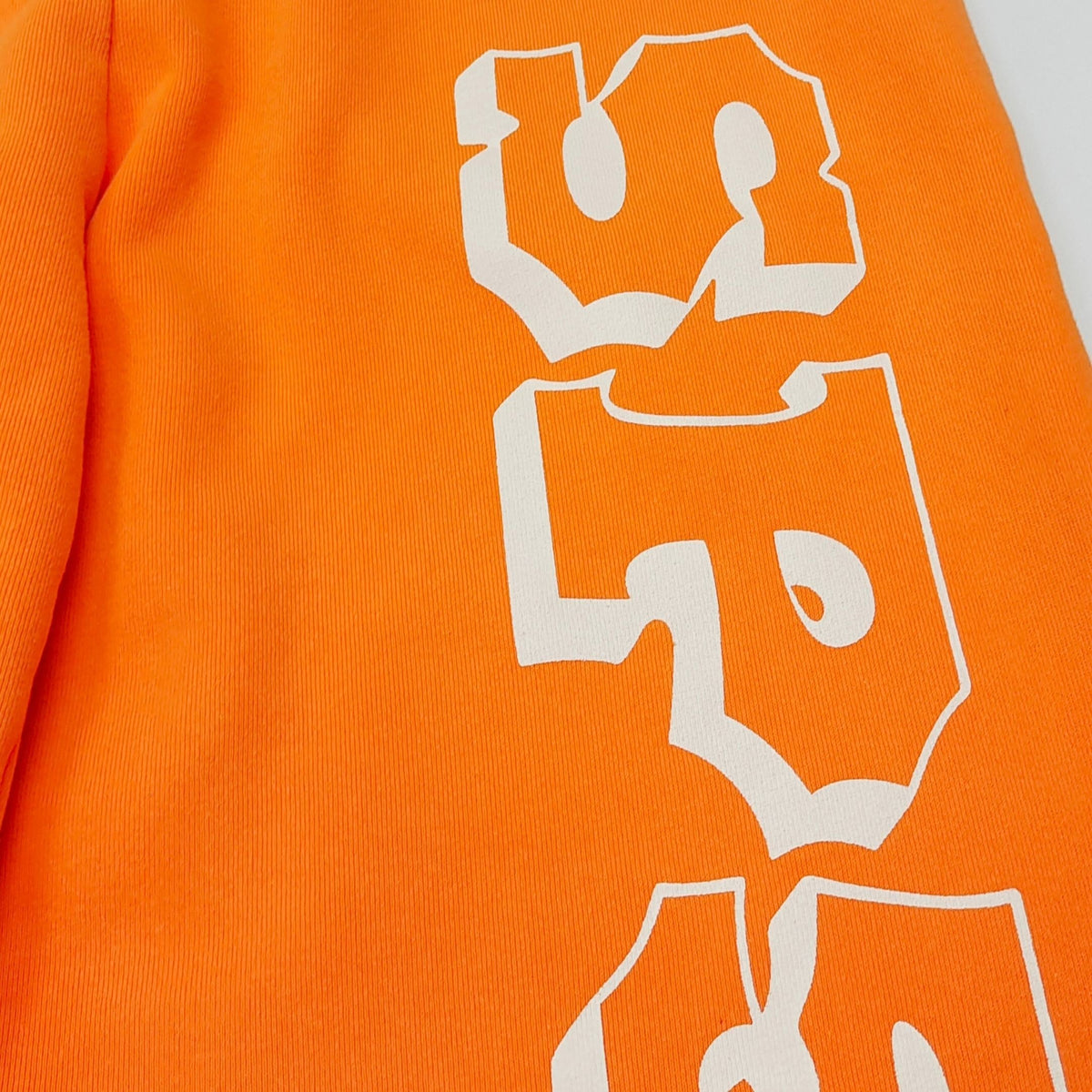 Orange Cotton Text Print Joggers - Men's