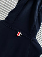 Navy Cotton Plain Zip-Through - Men's