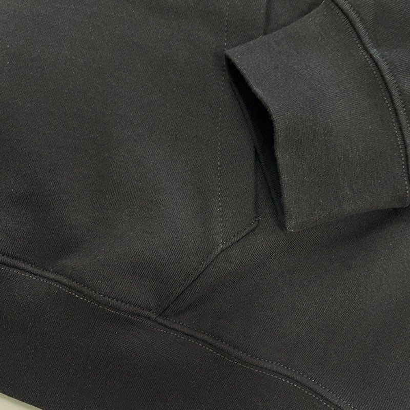 Black Cotton Logo Pullover - Men's