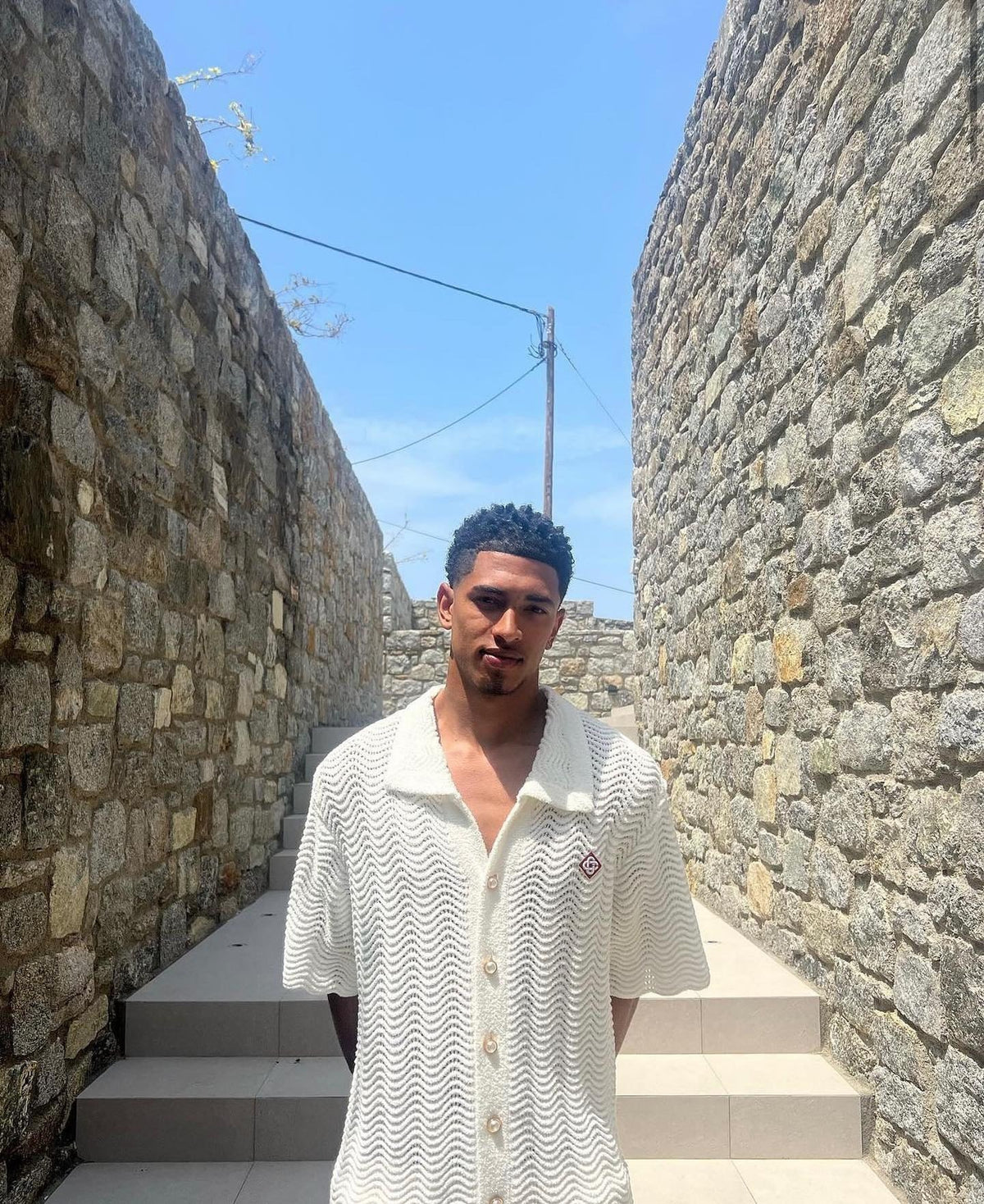 White Knit Pointelle Short-Sleeve - Men's