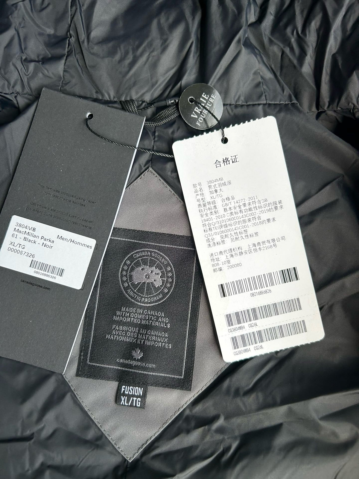 Black and White Puffer Jacket - Men's