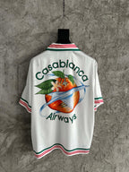 White Knit Striped Trim Short-Sleeve - Men's