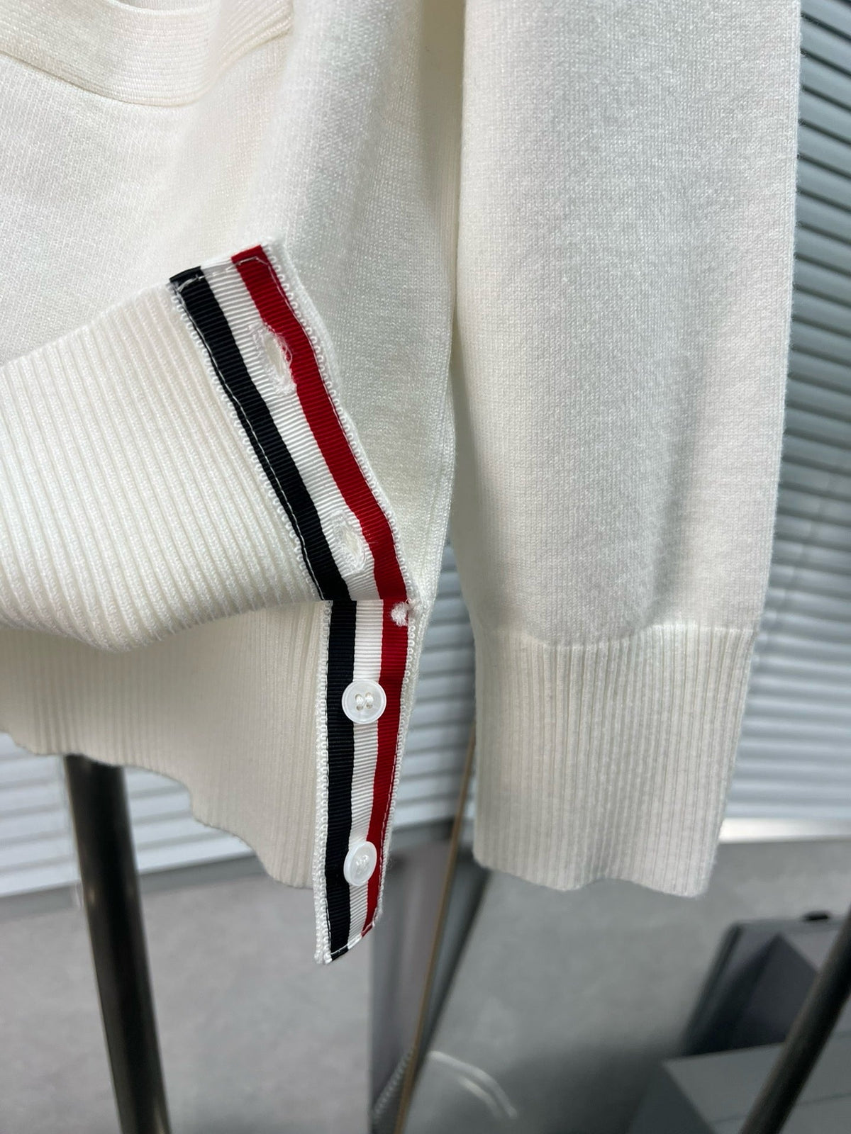 RWB Stripe Cardigan White - Men's