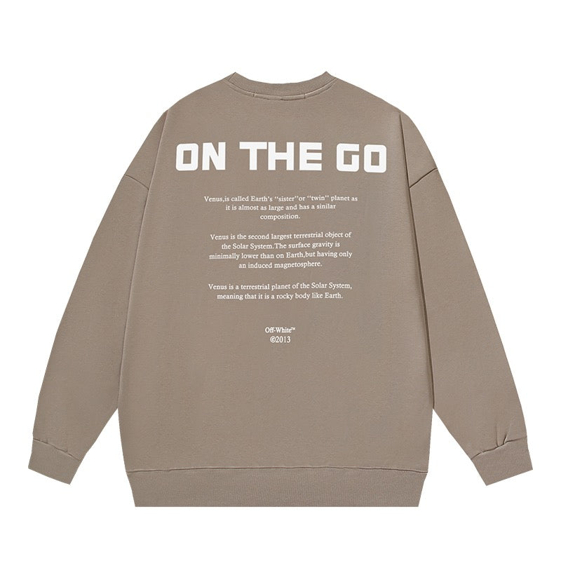 Black Cotton Planet Graphic Crewneck - Men's