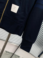 Navy Cotton Plain Zip-Through - Men's