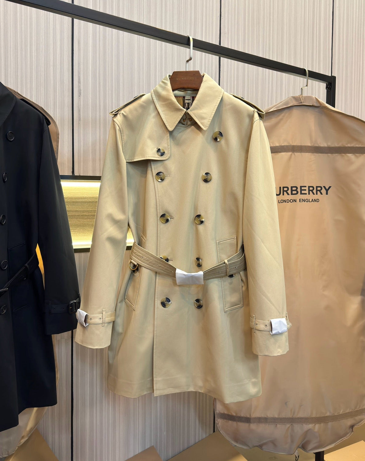 Navy Belted Trench - Men's