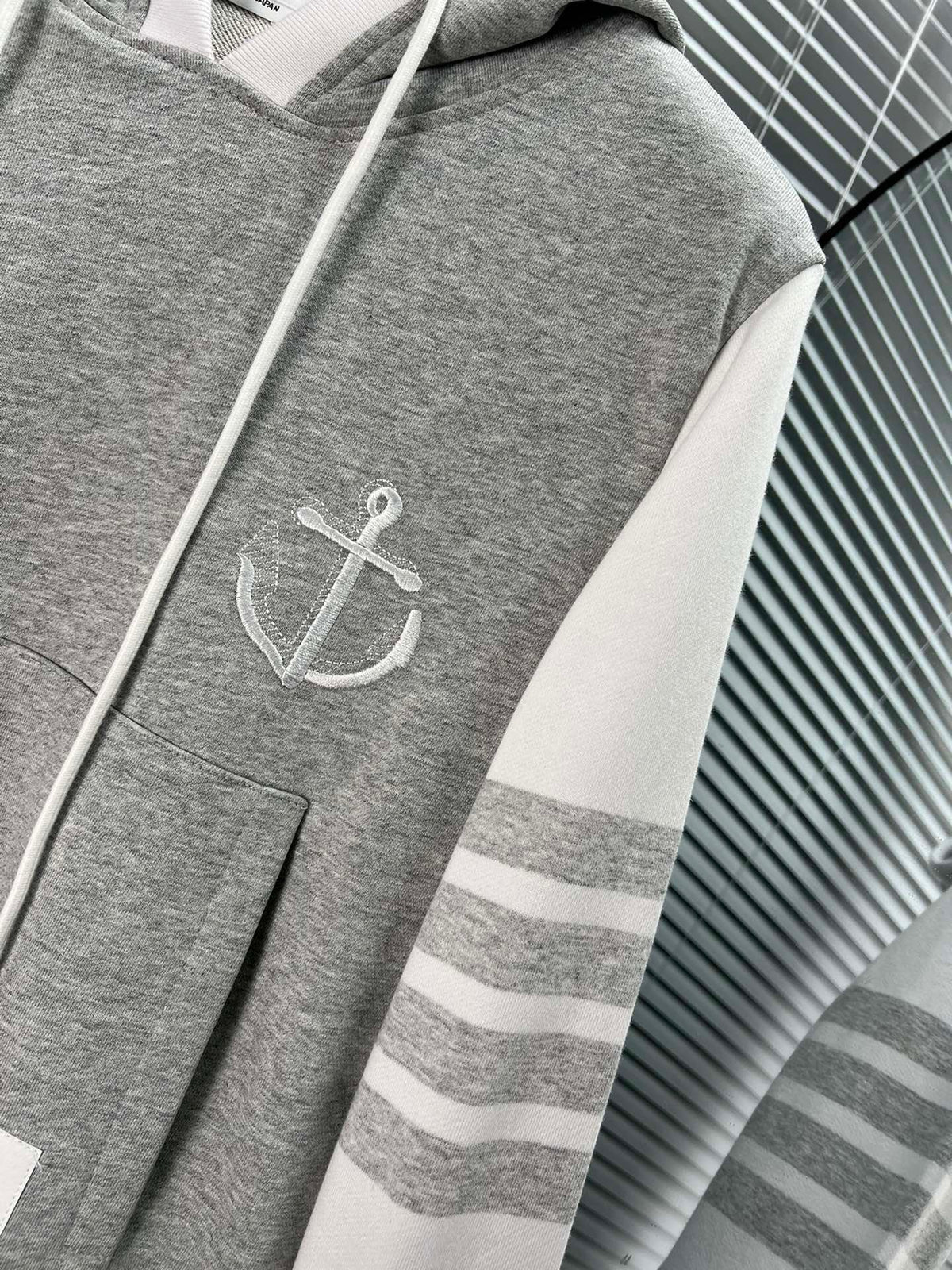Grey Cotton Colourblock Zip-Through - Men's