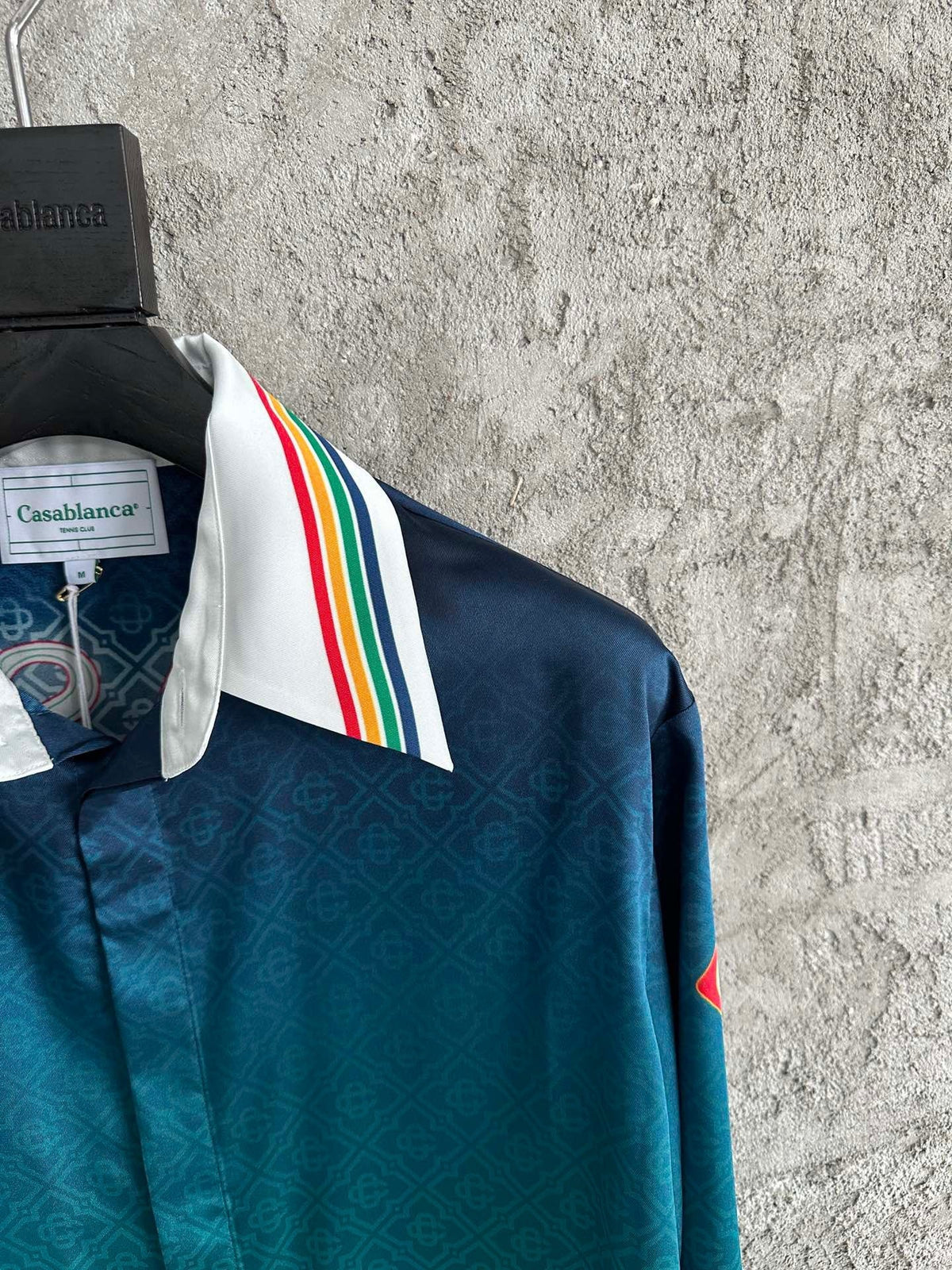 Teal Gradient Silk Shirt - Men's